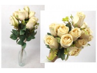 Bukiet RÓŻA nierozwinięta wys. 50 cm 11 łodyg (11 kwiatów 5,5x4 cm) BEŻOWA