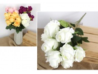 Bukiet RÓŻA nierozwinięta wys. 44 cm 9 łodyg (9 kwiatów 6x5 cm) BIAŁA