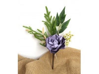 mp Bukiet RÓŻA piankowa z dodatkami wys. 38 cm (kwiat 13x5 cm) FIOLETOWY