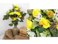 Bukiet RÓŻA, RUMIANEK wys. 50 cm (główka 5,5-7 cm) ŻÓŁTY