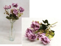 Bukiet RÓŻA wys. 36 cm, 5 łodyg (5 kwiatów 7x3 cm) FIOLETOWA