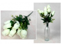 Bukiet RÓŻA wys. 38 cm 7 łodyg (7 kwiatów 6,5x4,5 cm) BIAŁA