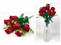 Bukiet RÓŻA wys. 38 cm 7 łodyg (7 kwiatów 6,5x4,5 cm) CZERWONA