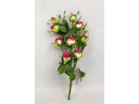 Bukiet RÓŻA wys. 47 cm, 3 łodygi (10 kwiatów 4,5-3 cm) RÓŻOWO-ŚMIETANOWA