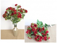 Bukiet RÓŻA wys. 52 cm, 18 łodyg (kwiat 4x2,5 cm) CZERWONA