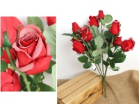 Bukiet RÓŻA wys. 55 cm, 5 łodyg (kwiat 7x6 cm + pąki) CZERWONA