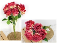 Bukiet RÓŻA wys. 55 cm 7 łodyg (7 główek 11x7,5 cm) CZERWONO-ŻÓŁTA