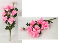 Bukiet RÓŻA wys. 70 cm, 3 łodygi (6 kwiatów 14x7 cm + 2 pąki) RÓŻOWA