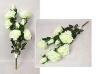 Bukiet RÓŻA wys. 70 cm, 3 łodygi (5 kwiatów 13x7 cm + 3 pąki) ŚMIETANOWA
