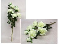 Bukiet RÓŻA wys. 70 cm, 3 łodygi (5 kwiatów 12x5 cm, 2 pąki) ŚMIETANOWA