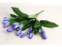 Bukiet KROKUS pączki wys. 36 cm, 7 łodyg (31 kwiatów 4x2 cm) FIOLETOWY