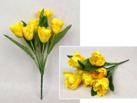 Bukiet TULIPAN Papuzi wys. 38 cm, 7 łodyg (7 kwiatów 6x5 cm) żółty