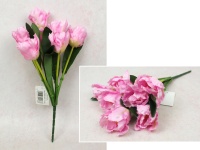 Bukiet TULIPAN Papuzi wys. 38 cm, 7 łodyg (7 kwiatów 6x5 cm) jasno różowy
