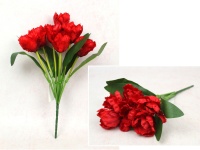 Bukiet TULIPAN Papuzi wys. 38 cm, 7 łodyg (7 kwiatów 6x5 cm) czerwony