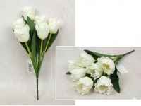 Bukiet TULIPAN Papuzi wys. 38 cm, 7 łodyg (7 kwiatów 6x5 cm) biały