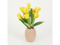 Bukiet TULIPAN PAPUZI wys. 44 cm 9 łodyg (9 kwiatów 6x4,5 cm) ŻÓŁTY