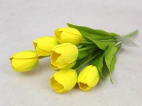 Bukiet TULIPAN piankowy wys. 36 cm, 7 łodyg (7 łodyg 4,5x3 cm) ŻÓŁTY