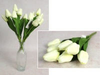 Bukiet TULIPAN wys. 33 cm, 7 łodyg (7 kwiatów 5x4 cm) BIAŁY
