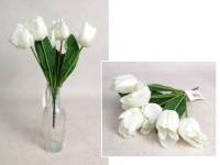 Bukiet TULIPAN wys. 34 cm, 7 łodyg (7 kwiatów 7x5 cm) BIAŁY