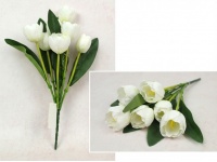 Bukiet TULIPAN wys. 37 cm, 7 łodyg (7 kwiatów 6x4 cm) biały