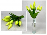 Bukiet TULIPAN wys. 38 cm 9 łodyg (9 kwiatów 6,5x3 cm) LIMONKOWY
