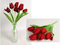 Bukiet TULIPAN wys. 40 cm, 7 łodyg (7 kwiatów 6x4 cm) BORDO