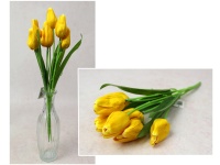 Bukiet TULIPAN wys. 42 cm, 7 łodyg (7 kwiatów 6x3,5 cm) ŻÓŁTY