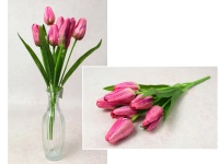 Bukiet TULIPAN wys. 42 cm, 7 łodyg (7 kwiatów 6x3,5 cm) RÓŻOWY
