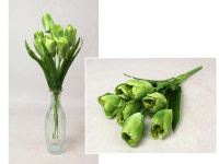 Bukiet TULIPAN wys. 42 cm, 7 łodyg (7 kwiatów 6x3,5 cm) ZIELONY