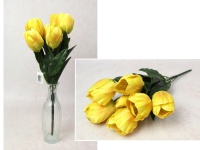 Bukiet TULIPAN wys. 45 cm, 7 łodyg (7 kwiatów 8x6 cm) ŻÓŁTY