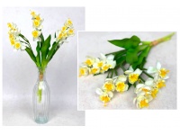 Bukiet ŻONKIL gumowy wys. 35 cm 3 łodygi (15 kwiatów 4,5x3 cm) BIAŁY