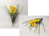 Bukiet ŻONKIL wys. 35 cm, 10 łodyg (9 kwiatów 4,5x2,5 cm) ŻÓŁTY