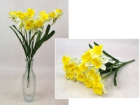 Bukiet ŻONKIL wys. 42 cm, 7 łodyg (21 kwiatów 6x3 cm) BIAŁY z żółtym środkiem