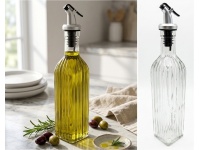 Butelka szklana z nalewakiem na oliwę, olej RYFLOWANA 29,5x5,5 cm