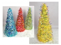 Choinka z łańcucha holograficzna 48x21 cm - mix kolor