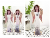 mdf Dekoracja Anioł PASTEL średni 23x8x2 cm - MIX KOLOR