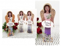 mdf Dekoracja Anioł PASTEL średni KOCHANEJ BABCI 23x8x2 cm - MIX KOLOR