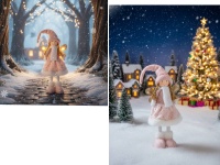 Dekoracja ANIOŁEK LED 45 cm RÓŻOWY