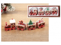 Dekoracja bożonarodzeniowa POCIĄG, CIUCHCIA drewniana 22x7x3 cm BRĄZOWA