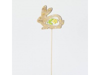 Dekoracja drewniana na patyku 23 cm ZAJĄC 7x6,5 cm
