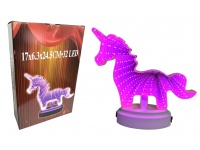 Dekoracja LED 3D lustro JEDNOROŻEC 19x20 cm