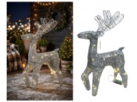 Dekoracja LED RENIFER na stelażu z drutu 50x30x13 cm - SREBRNY, ZŁOTY