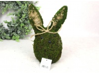 Dekoracja mech, gałązki JAJKO z uszami zająca 23x15x11 cm