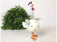 Dekoracja metalowa KURA biała 30x16x16 cm