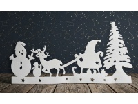Dekoracja piankowa w okno SANIE z reniferem kpl 2 szt (76x36 cm)