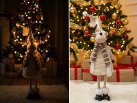 Dekoracja RENIFER LED 53 cm BEŻOWY