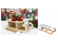 Dekoracja świąteczna SANIE drewniane naturalne 33x14x9,5 cm