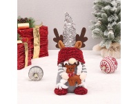 Dekoracja świąteczna SKRZAT 30x14x8 cm SREBRNY czapka w cekiny