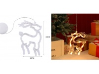 Dekoracja w okno na przyssawkę LED świecąca RENIFER 19x13 cm biały ciepły