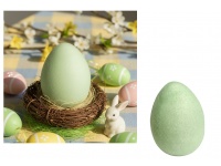 Dekoracja wielkanocna styropianowa JAJKO flokowane 9,5x6,5 cm JASNO ZIELONE